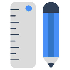 Pencil with scale showcasing geometric tools