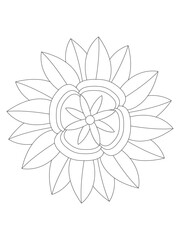  
 floral drawing. Art therapy coloring pages.Vector illustration Floral Mandala Coloring Pages, Flower Mandala Coloring Page,