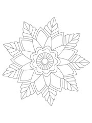 
 Flowers  Leaves Coloring page Adul and Flower Outline Illustration for Covering Book. Coloring book for kids and adults.
 