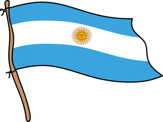 waving argentina flag illustration