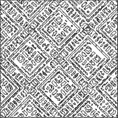 Texture with figures from lines.Abstract grunge background. Black and white pattern for web page, textures, card, poster, fabric, textile. Monochrome graphic repeating design. 