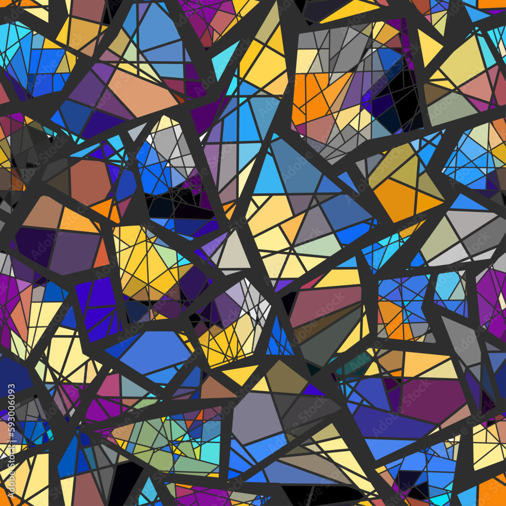 Poster vector seamless mosaic art pattern. art background.