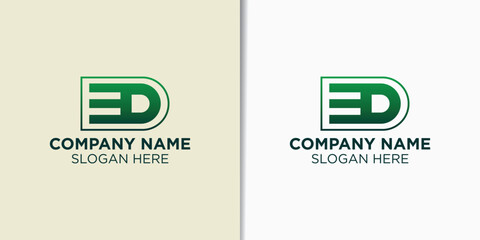Obraz premium letter e and d logo design vector, alphabet logo concept
