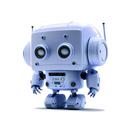 cute robot on transparent background generative AI