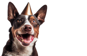 portrait of a dog on transparent background for project decoration. Publications and websites