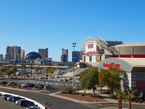 UNLV, University of Nevada at las vegas , campus in Las Vegas panorama. shot in April 2023