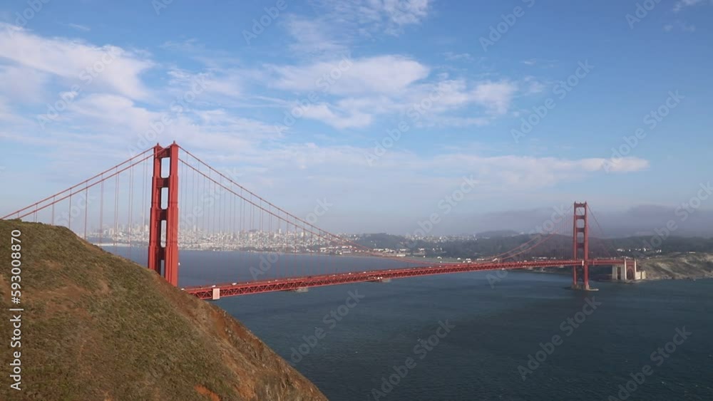 Poster panoramic view of golden gate bridge in san francisco, california, usa