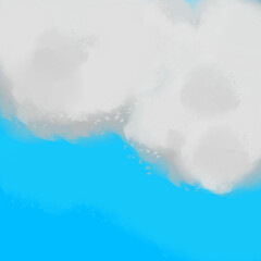 Bright Blue Sky with gray and white cloud Background