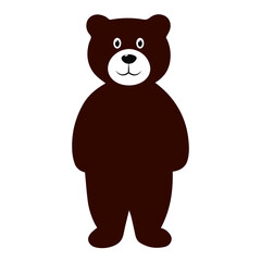 Cute cartoon bear isolated on a white background. Vector illustration.