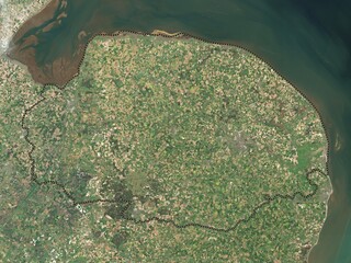 Norfolk, England - Great Britain. Low-res satellite. No legend
