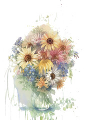 Wildflowers Floral centerpiece in a vase
