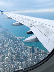 View of Chicago from airplane