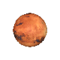 Pixel art full Mars illustration.