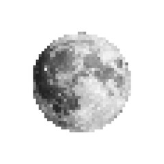 Pixel art full moon illustration.