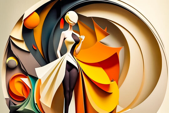 Illustration repr&eacute;sentant le concept de la mode haute couture - G&eacute;n&eacute;rative IA