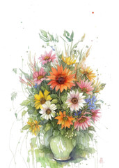 Lovely wildflowers in a clear vase