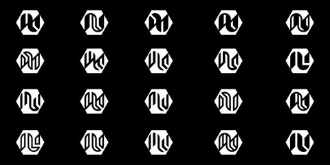 Set of letter n logo design