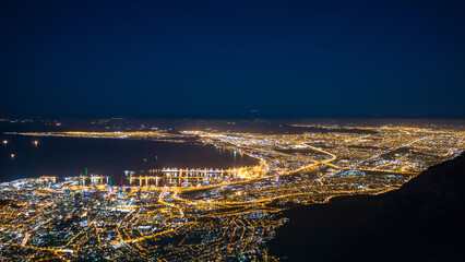 Obraz premium Cape Town City Bowl At Night