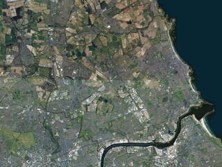North Tyneside, England - Great Britain. High-res satellite. No legend