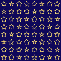 Seamless Pattern Stars Line