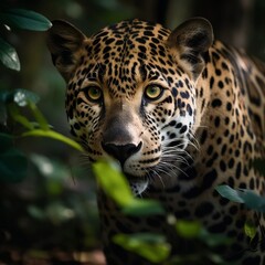 leopard-prowling-in-jungle AI Generated.