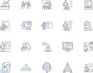 System design outline icons collection. System, Design, Architecture, Modeling, Algorithm, Coding, Simulation vector and illustration concept set. Interface, Protocols, Components linear signs