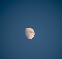 The Face of the moon on a lovely winter evening in the outskirts of Muscat, in the Sultanate of Oman