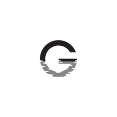 letter G logo template water shading vector illustration design