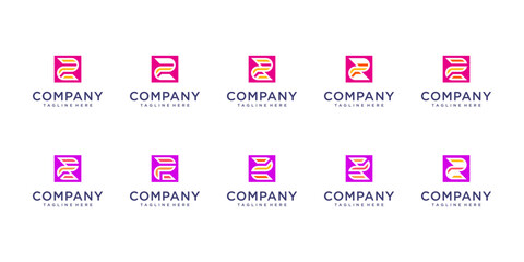 Set of lletter z and 2 logo collection with creative concept