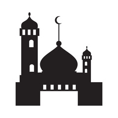 mosque icon logo design abstract vector black illustration