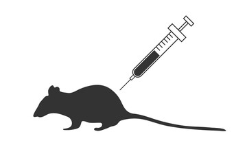 laboratory test syringe and rat icon.Science object vector ilustration.