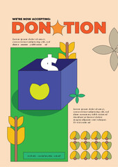Poster template donation thanks giving charity card