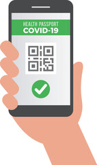 Health passport mobile app for travel and control vaccinated.
