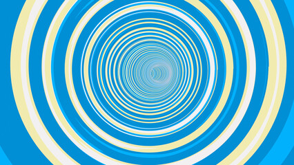colorful blue yellow white striped wormhole or black hole tunnel type of background illustration with stripes for design projects about science, teleportation or product design