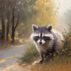 Fototapeta premium a badger in the grass