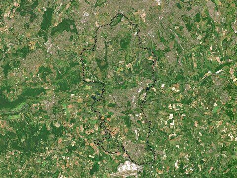 Reigate and Banstead, England - Great Britain. Low-res satellite. No legend