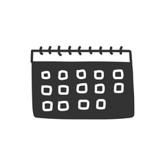 Naklejka premium Hand drawn calendar vector icon. Calendar on wall flat sign design. Calendar flat symbol pictogram. UX UI icon