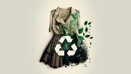 zero waste dress, with the logo in the centre of it