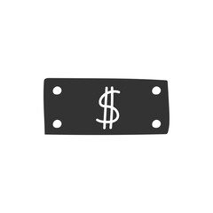 Hand drawn money icon. Cash icon. Cash flat sign design. Money symbol. Cash icon. Dollar pictogram. UX UI icon