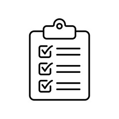 Clipboard and checklist icon. Project management, questionnaire line icon. To do list vector icon for web site and app design.