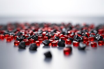 Obraz premium Lead granules are seen alone on a white background. Generative AI