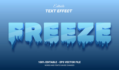 freeze 3d text effect with blue ice theme