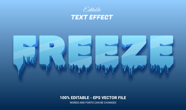 freeze 3d text effect with blue ice theme