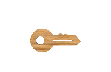 Wooden Success Key Sign on white background