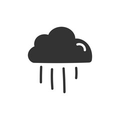 Hand drawn rain vector icon. Cloud flat sign design. Rainy cloud vector symbol pictogram. Rainfall icon. UX UI icon