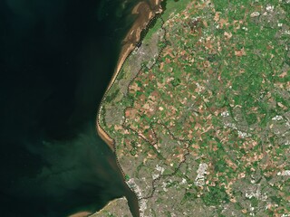 Sefton, England - Great Britain. Low-res satellite. No legend