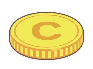 Cマークのコインのイラスト素材
