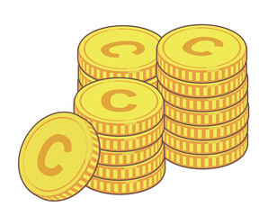 Cマークのコインのイラスト素材