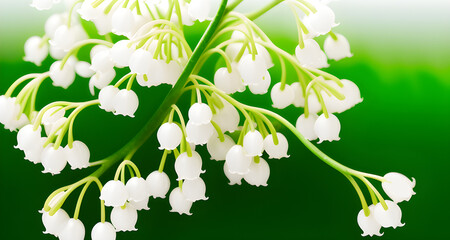 Obraz premium Fleurs de muguet.IA générative.