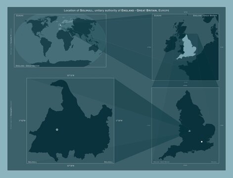 Solihull, England - Great Britain. Described location diagram